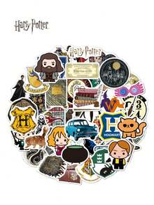 WB 50 件哈利波特官方授权贴纸魔法世界高品质防水杯笔记本电脑手提箱手机滑板头盔相框水杯吉他装饰生日礼物惊喜礼物 DIY 母亲节送给妈妈和爸爸朋友的派对生日礼物时尚珠宝朋友魔法爱好者哈利波特粉丝礼物 - 彩色 - 查看 3