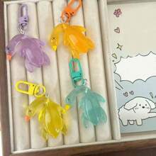 1pc/2pcs/4pcs/6pcs Mixed Luminous Roasted Duck Keychain, Luminous Transparent Color-Changing Roasted Duck Keychain, Hot Backpackendant, Fun Best Friend Gift