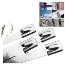 100 tiras de metal de acero inoxidable por bolsa, 70 cm, ampliamente utilizadas, adecuadas para la industria energética, el transporte ferroviario, la industria de construcción naval, la fabricación de maquinaria, etc. - Unitalla - Ver 1