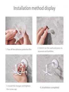 No Drill 360° Rotating Multipurpose Wall Hook, Kitchen Utensil Holder Hanging Rack, Bathroom Towel & Sponge Holder, Bedroom Closet Small Items Organizer - Multicolor - View 10