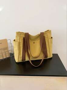 1pc Customized Embroidery Name Tote Canvas Bag, Commute Versatile Student Shoulder Bag, Large Capacity Laptop Tote Bag, Fashionable Crossbody Bag, Casual Travel Handbag, Independence Day Pattern Birthday, School Supplies, For Teenagers, Junior High School Students, Middle School Students, High School Senior High School Students, College Students, University Students, Freshman, Sophomore, Underclassmen,Delicate Romance,Bags & Luggage,Customized Women Shoulder Bags - Multicolor - View 14