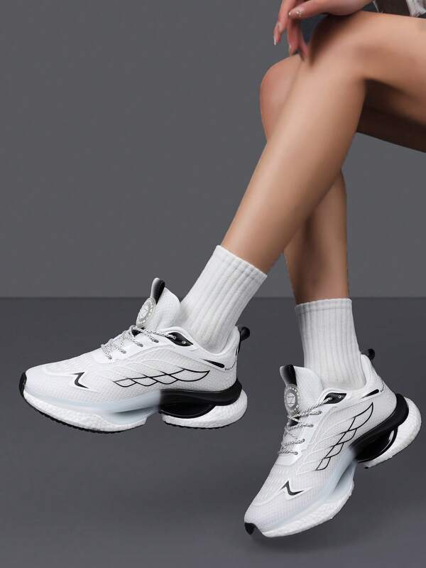 Zapatillas de mujer con estilo casual, zapatillas deportivas con amortiguación transpirable, zapatillas atléticas ultraligeras con cordones para todas las estaciones