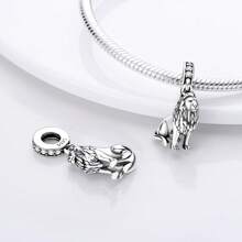 1 Stück süßer silberfarbener Charm mit Tiermotiv, Elefant, Löwe, Bulldogge, Katze, Engel, Welpe, für 3mm Armband, Halskette, DIY Bastelperlen, Anhänger, perfekt für Tierliebhaber, für Partys mit Tiermotiv und als charmantes westliches Schmuckgeschenk