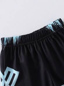 2pcs/Set Summer Kids/Toddler Digital 24 Print Mesh Round Neck Tank Top And Shorts Set, For 3-7 Years Old Student, Casual, Sports, Basketball