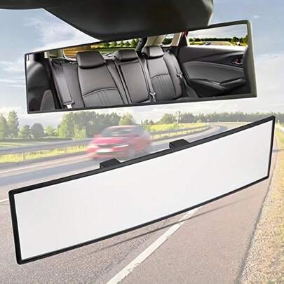 30cm/11.8inch Car Interior Rearview Mirror, High Definition Wide Angle Blind Spot Supplementary Mirror