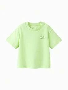 mini bala 男童女童抗菌轻薄短袖T恤夏季新款不吸汗 - 黃綠 - 查看 4