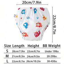 1 件可重复使用的婴儿训练裤、可洗尿布套、婴儿如厕训练内衣、透气尿布裤、婴儿布尿布裤、适合幼儿男孩和女孩的如厕训练裤 - 彩色 - 查看 2