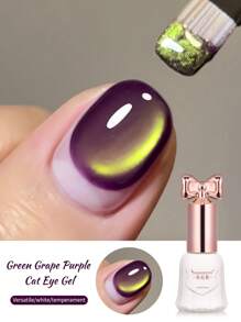 SHANGFEIYA 10ml Grape Purple Green Light Cat Eye Magnetic Gel Polish Soak Off UV LED Varnish Semi Permanent Purple Crystal Cat Eye Nail DIY