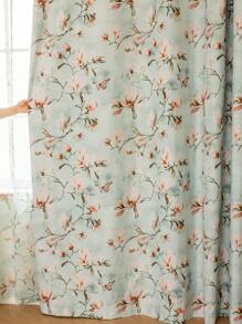 1 panneau de rideaux occultants floraux modernes - rideaux à double couche thermiquement isolés avec poche pour tringle, 100% polyester jacquard avec un design botanique vibrant rose et vert, pour salon, chambre, bureau - qui bloquent la lumière et sont écoénergétiques