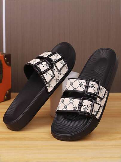 Summer Large Size 39-47 Men's Slippers Outdoor Comfortable Men's Casual Shoes Lightweight Anti Slip Home Slippers Wear-Resistant Breathable Men's Sandals Outdoor Daily Wear Men's Shoes(Asymmetrical Pattern)