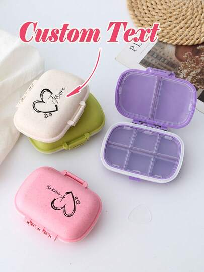 1pc Customized 8-Slot Portable Sealed Weekly Pill Organizer Box, Moisture-Proof Medication Storage Container, Customized Travel Pill Box - 8 Compartments Pill Case, Portable Daily Medication Box, For Storing Vitamins, Fish Oil