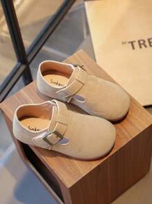 Kids Fashion Flat Shoes Suede Leather Girl Student Casual Shoes