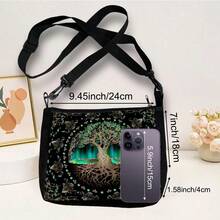 1 pieza Bolso de hombro con estampado del árbol de la vida, bolso bandolera de moda para amantes de las cartas de tarot - Multicolor - Ver 10