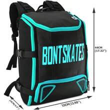 Skates Multi Sport Skate Backpack Travel Bag Small Size Inline Ice Roller Speed Skating - PoolPartyBlue - View 4