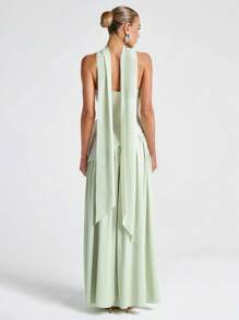 Elegante vestido de noche con abertura alta, sin tirantes y fluido, vestido de fiesta