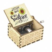 Vintage Retro Hand-Cranked Wooden Music Box Gift - Mini Portable Cute Musical Jewelry Box, Romantic Home Desk Decor For Birthday Christmas Valentine's Day (Women/Girls/Girlfriend)
