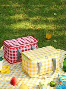 1 pièce Sac fourre-tout isotherme pour pique-nique - Matériau imperméable, panier de rangement multifonctionnel pour l'extérieur, les voyages et le camping, convient pour les pique-niques, le camping, les voyages, les fêtes et les festivals