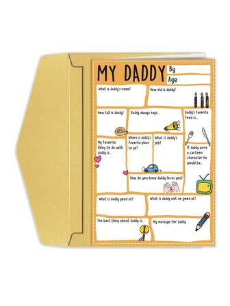 1 件趣味测量工具父亲节贺卡，儿子女儿的搞笑父亲节贺卡，送给爸爸的酷酷勤杂工父亲节贺卡