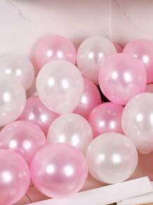 30pcs Pearlescent Pink & White Latex Balloons, Suitable For Wedding, Engagement, Anniversary, Bachelorette, Gender Reveal, Birthday Party Decor