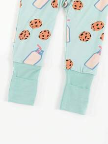 MIOZING  Milk Bottle Print Pattern  /  Baby Boy Long Sleeved Zipper Jumpsuit  /Bamboo Fiber Fabric/ Toddler Kids Jumpsuit Set/ Baby Zip Up Clothes/  Baby Clothes/ Baby Clothes Girl/ Baby Girl Items/ Halloween/Christmas - 綠色 - 查看 6