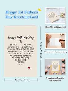 1pc Romantic Poem Father's Day Card For Husband, Sweet Husband Fathers Day Card From Wife, Happy Father's Day To My Dear Hubby - Multicolor - View 3