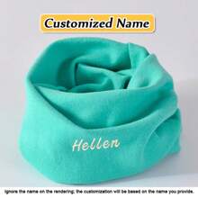 [Customized Product] 1pc Children Snood, Elastic Turtleneck Scarf, Colorful Soft Windproof Warm Scarf For Outdoor Activities, Customized Embroidered Name, & New Year Holiday Gift