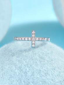 1 pieza Anillo de Moissanita de plata esterlina 925, Banda de boda para mujer adecuada para banquetes, fiestas, ocasiones oficiales, festivales, Día de San Valentín, compromiso, boda, aniversario, regalos de cumpleaños