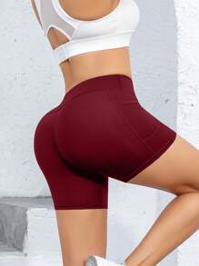 Pantalones cortos deportivos para mujer, Mallas deportivas para mujer, Mallas con bolsillos, Pantalones cortos de ciclista negros, Pantalones cortos para mujer con bolsillos para entrenamiento, Pantalones de yoga de cintura alta con control de abdomen, Pantalones ajustados de compresión, Pantalones cortos de entrenamiento y carrera con sensación de desnudez