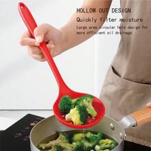 Kitchen All-In-One Heat-Resistant Silicone Cookware Set,Five-Piece Set,Household Silicone - Spatula, Soup Spoon, Frying Spatula, Slotted Spoon, Rice Spoon, Non-Stick Pan Cooking Spoon And Spatula Silicone Spatula Fish Frying Spatula Stir-Fry Spatula Steak Spatula Frying Pan Spatula Kitchenware, Non-Stick, Anti-Slip, Heat-Resistant, Anti-Scald (Without Rack)