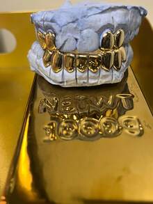 THATBOY 3pcs Glossy Teeth Grillz Jewelry Set, Personalized Hip Hop Style, Suitable For Daily Wear For Men And Women