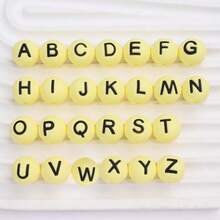 26pcs 15mm Silicone English Letter Beads Creative Alphabet Round Beads For Jewelry Making, Also Suitable For Keychain And Phone Straps DIY - Alphabet Beads - View 8