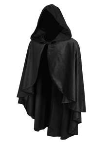 1pc Hooded Renaissance Cloak For Men Women Adult Halloween Medieval Victorian Velvet Cape - 彩色 - 查看 4