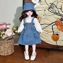 (仅服装) 6 件套复古连衣裙，适合 30 厘米 BJD 娃娃 - 彩色 - 查看 9