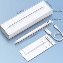 具有倾斜灵敏度和防手掌误触功能的触控笔，兼容 2018-2025 iPad 10 代、9 代、8 代、7 代、6 代 iPad Pro 11 英寸、12.9 英寸 iPad Mini 5 代、6 代、7 代 iPad Air 6 代、5 代、4 代、3 代 - 4 LED - 查看 5