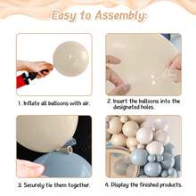 125pcs Gender Reveal Balloon Arch Set, Including Blush Pink, Sky Blue, Ivory, Peach Latex Balloons, Suitable For Birthday Party, Baby Shower, Gender Reveal Party, Boho Wedding Bride Engagement, Anniversary Celebration Decor - Multicolor - View 5