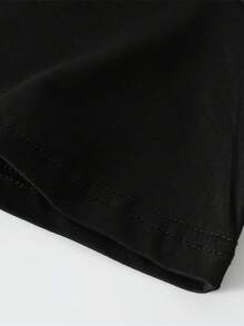 1pc Privathinker Men'S Casual Cotton T-Shirt, Hip Hop Graphic Streetwear, Loose Fit Crew Neck, Short Sleeve, All-Season Pullover, 210gsm Knit Fabric, Patterned Print Tops For Adults - 黑色 - 查看 6