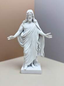 Jesus Christ Savior Statue, Christian Era Hero Figure Creative Commemorative Faith Lighthouse Decorative Item - White - View 1