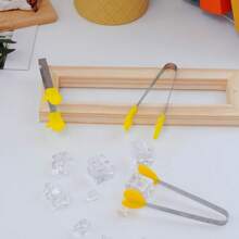 3pcs Mini Dessert Tongs Stainless Steel Ice Tongs, Heart-Shaped/Glove/Palm-Shaped Non-Slip Silicone High-Temperature Resistant Kitchen Food Tongs, Stainless Steel Food Tongs Bread Tongs Barbecue Tongs Anti-Scalding Barbecue Tongs, Candy Tongs/Cookie Tongs/Pastry Tongs/Snack Tongs/Ice Tongs/Salad Tongs/Fruit Tongs/ Heat-Resistant Tongs For Cooking/ Kitchen Tongs, Essential Kitchen Tools
