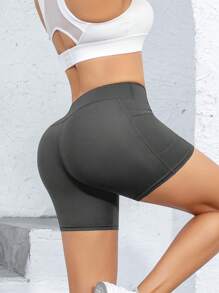 Pantalones cortos deportivos para mujer, leggings deportivos para mujer, leggings con bolsillos, shorts de ciclista negros, pantalones cortos de entrenamiento para mujer con bolsillos, pantalones de yoga de cintura alta con control de abdomen, pantalones ajustados de compresión, pantalones cortos para correr de sensación desnuda