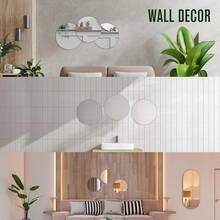 8pcs Acrylic Round Mirror Non-Glass Self-Adhesive Stickers For Bedroom Wall Decor Small Round Mirror Tray For Wedding Candle Centerpiece Decoration ,5.91x5.91inch,Perfect For Weddings, Christmas, Halloween, Easter, And More, Garden Decoration