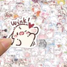 100 / Pack Cartoon Cute Cute Rabbit Rabbit Stickers Korean Soft Cute Girl Heart Creative Handbook Decorative Stickers Waterproof Stickers - Multicolor - View 11