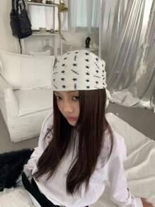 1pc Women Bandana Ins Star Print Square Scarf Headscarf 70*70cm, Spring And Summer Thin Versatile Pastoral Floral Hair Accessories, Bohemian Style Ladies, Square Scarf, Hairband, Headband, Ladies Headscarf, Multi-Functional Use, Can Be Used As A Belt, Decoration, Headscarf, Shawl, Sarong, Very Suitable For Sun Protection, Daily Wear, Party And Outdoor Travel, Vacation, Gift Giving Autumn Accessories Fall Winter Hair Band