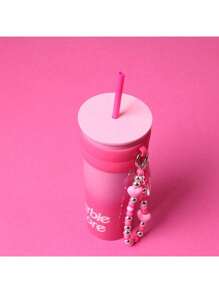 Miniso Barbie Gradient Stainless Steel Straw Cup 800mL/27.05oz - Stylish And Portable, Keeps Drinks Hot & Cold, Ideal For Office, School, And Outdoor Activities (1PC)