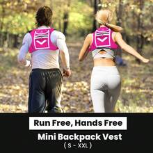 Running Mini Backpack Vest For Men And Women Hiviz Gear Holds Valuables Any Phone I For Fitn Walking Cycling! - HotPink - View 2