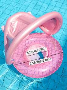 Pink Mermaid Tail Inflatable Swim Ring For - Durable PVC, Fun Pool Toy With Fish-Scale Design, Perfect For Youngsters' Water Play And Pool Time