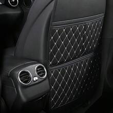 1pc/2pcs Car Rear Seat Kick Mat, Front Seat Protector, 31*18in, Car Storage Bag, Anti-Kick, Anti-Dirty, Storage - PU Leather - one-size - View 3