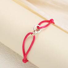 1 pieza Pulsera trenzada de acero inoxidable con diseño de círculo, apropiada para decoración diaria