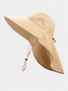 1 pieza Sombrero de verano para hombre de secado rápido, sombrero cubo de protección solar, sombrero cubo transpirable resistente a los rayos UV, sombrero cubo de ala ancha para montañismo y camping con protección para el cuello, sombrero cubo ajustable con cuerda, sombrero de malla transpirable con protección solar, sombrero de sol para actividades al aire libre en verano, liviano e impermeable - Utilizado para protección UV al aire libre