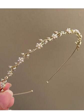 1 Set Of Pearl Flower Forest Hair Accessories,Hairband,Hair Hoop Headbands