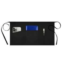 1 Stück Server Schürze mit 3 Taschen, Kellnerin Taille Schürze, 11,5 Zoll schwarz